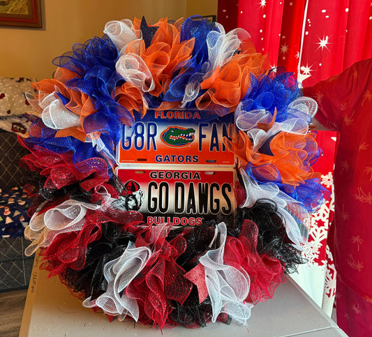 Florida/Georgia Divided House Wreath