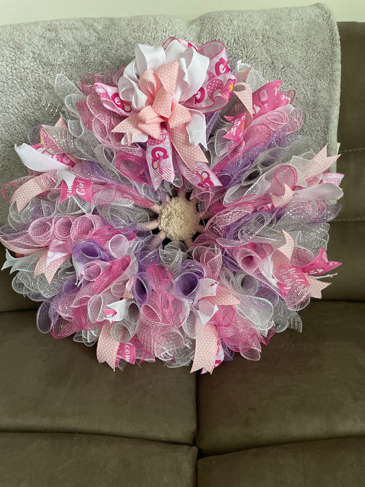 Baby Girl Welcome Wreath